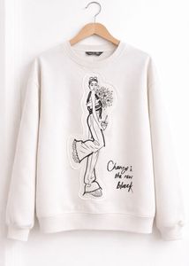 Graphic Print Pullover Sweater