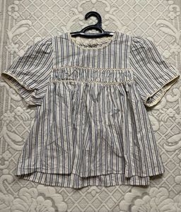 Striped Puff Sleeve Top
