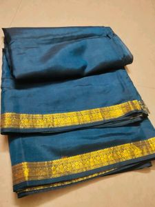Elegant Blue &amp; Gold Saree