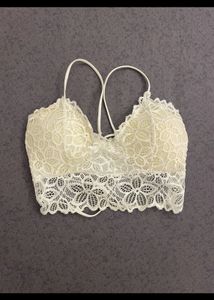 White Stylised Back Lace Bralette