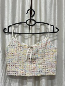 Tweed Cropped Cami Top