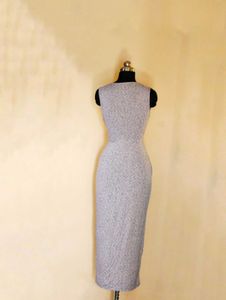 Gray Sleeveless Midi Dress