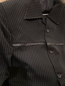Premium Black Suit Set For Men Leather Detailing