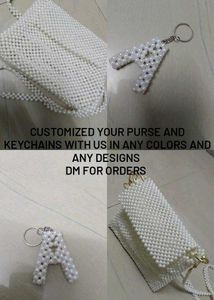 Beaded Letter A Keychain