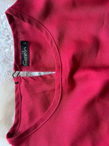 Red Flared Sleeve Top