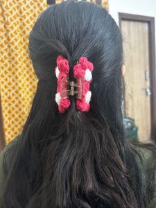 Crochet Flower Hair Clip