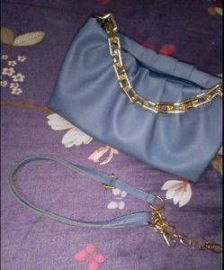 3 Handbags: black , sky blue, floral printed