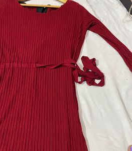 Branded Warm Maroon Fit Flare Dre