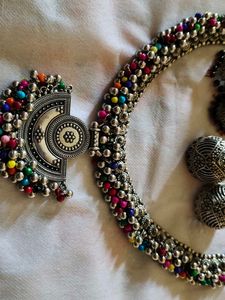 Silver Jhumka Earrings