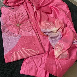 Pink Embroidered Salwar Kameez Set