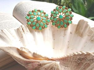 Green Stud Earrings