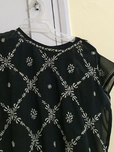 Hot Black hand Embroidered Beach Dress /Top