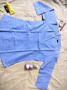 Blue Patterned Blouse