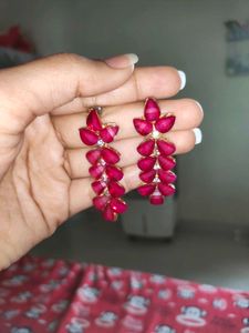 Red Jewel Drop Earrings