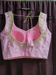 Light Pink Embroidered Netted Anarkali Suit