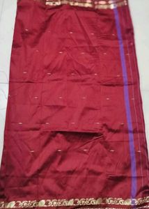 Elegant Maroon Striped Saree