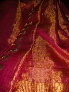 Tissue Linen Saree with blouse