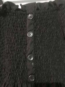 Tie-Front Black Dress With Cute White Jacket