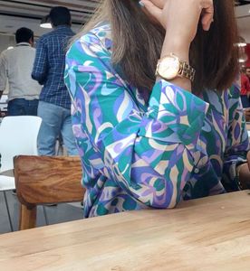 Madame Printed Shirt With Pearl Buttons
