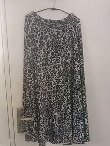 (Black N White) Cheetah Print Long Skirt