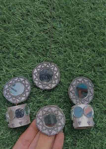 Boho Sliver Mirror Rings &amp; Bracelet Set