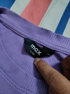 Max Liliac Ribbed Tshirt