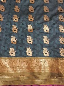 Elegant Silk Blend Saree New Never Worn With Blous
