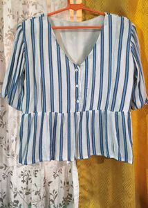 Striped Peplum Top