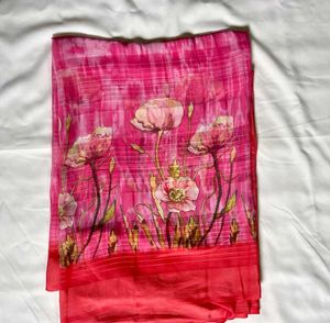 Pink Floral Saree