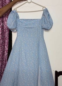 Floral Puff Sleeve Midi Dress