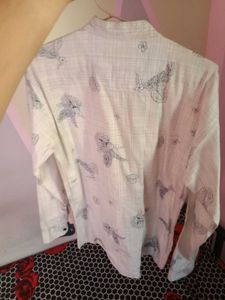 Stylish Fromal White Skype Pattern Shirt