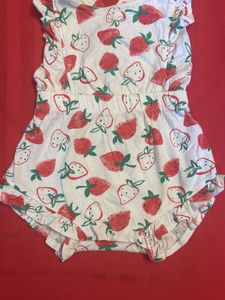 Strawberry Print Romper