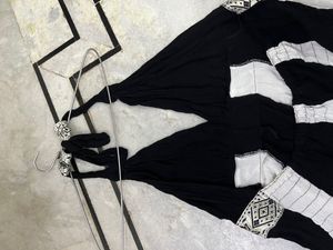 Black And white Bohemian Dress