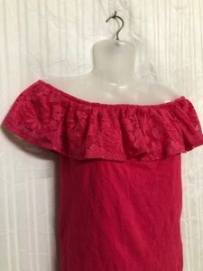Piaza Itslia Pink Off Shoulder Top