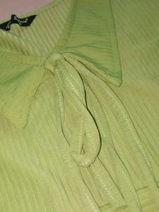 Green Tie-Front crop top