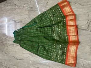 Beautiful Green Pattu Parikini/Pavadai/Lehenga