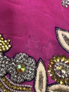 Elegant Pink Embellished Saree