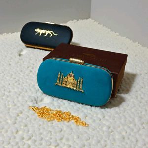LIMITED EDITION SABYASACHI TAJ CLUTCH* WD BOX