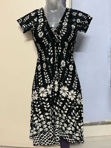 Pintrest Yk2 Floral Print Black Dress