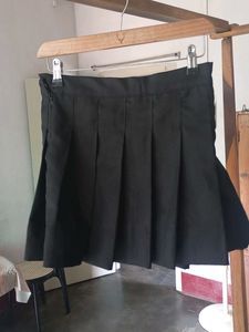 Black Pleated Mini Skirt