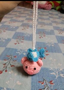 Crochet Piggy and fish charm ✨