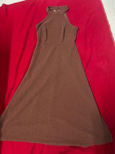 Shimmery Elegant Brown Party Dress