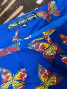 A Line Blue Butterfly Dress
