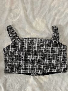 Korean Tweed Crop Top