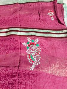 Purple Colour Party Wear Net Saree