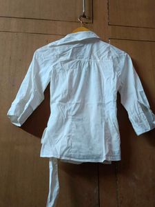 White Wrap Top with Tie