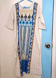 Elegant White Printed Kurta