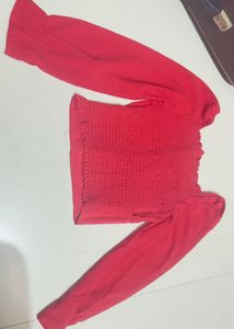 Red Off-Shoulder Top