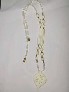 Vintage Leaf Pendant Beaded Necklace, Earrings