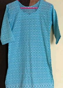 Sky Blue Embroidered Kurta